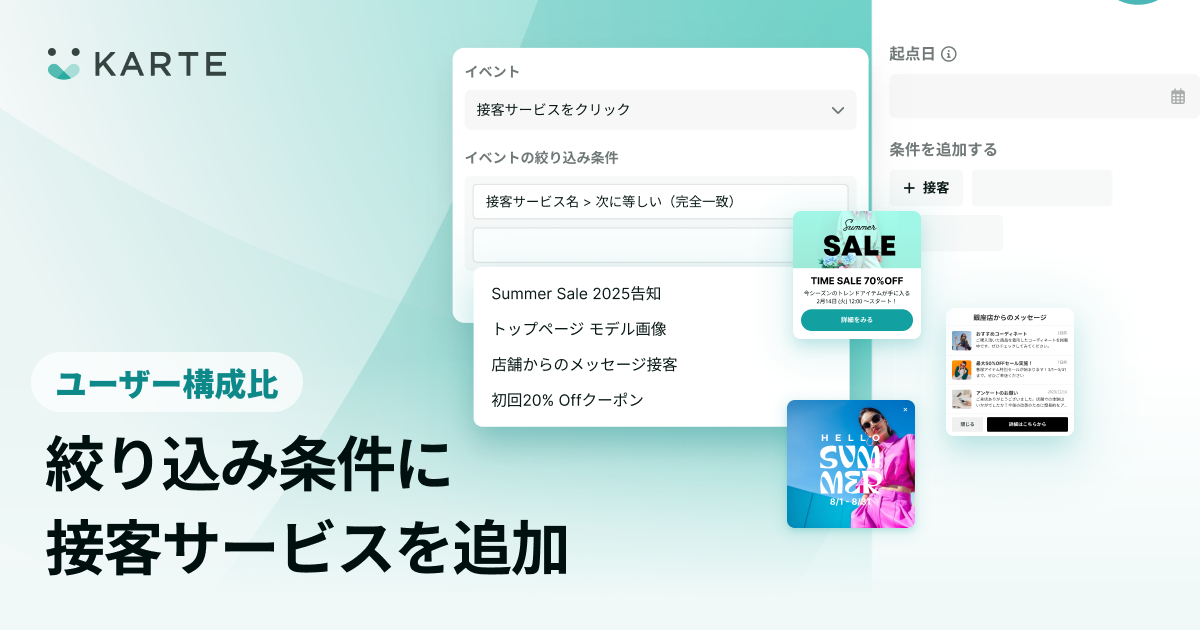 ユーザー構成比で接客の絞り込みができるように
